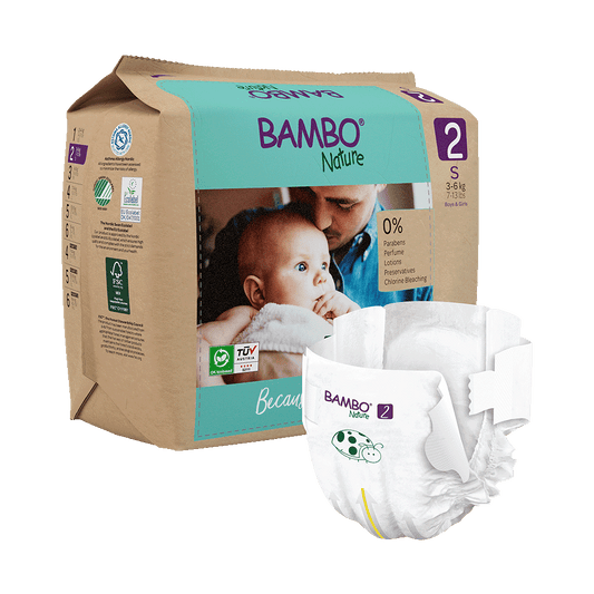 Bambo Nature Nappies - Size 2 (3-6kg/7-13lbs)