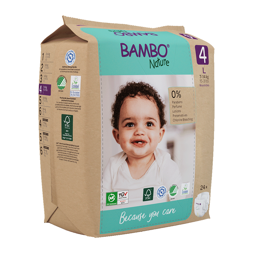 Bambo Nature Nappies - Size 4 (7-14kg/15-31lbs)