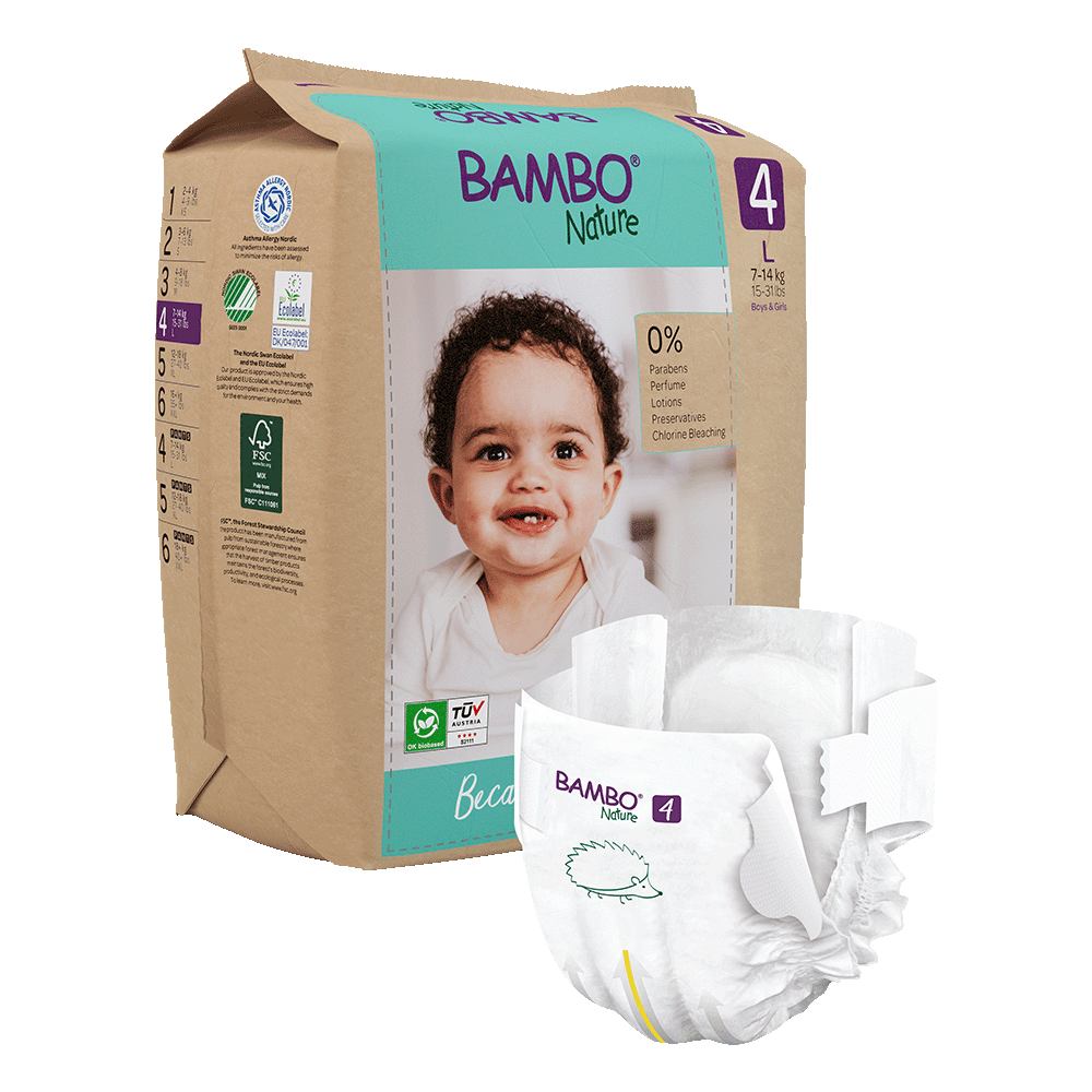 Bambo Nature Nappies - Size 4 (7-14kg/15-31lbs)