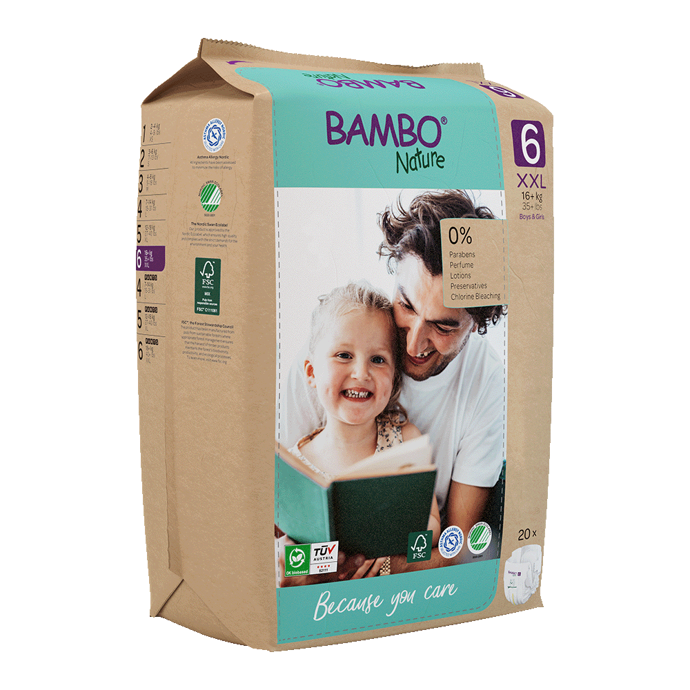 Bambo Nature Nappies - Size 6 (16+kg/35+lbs)