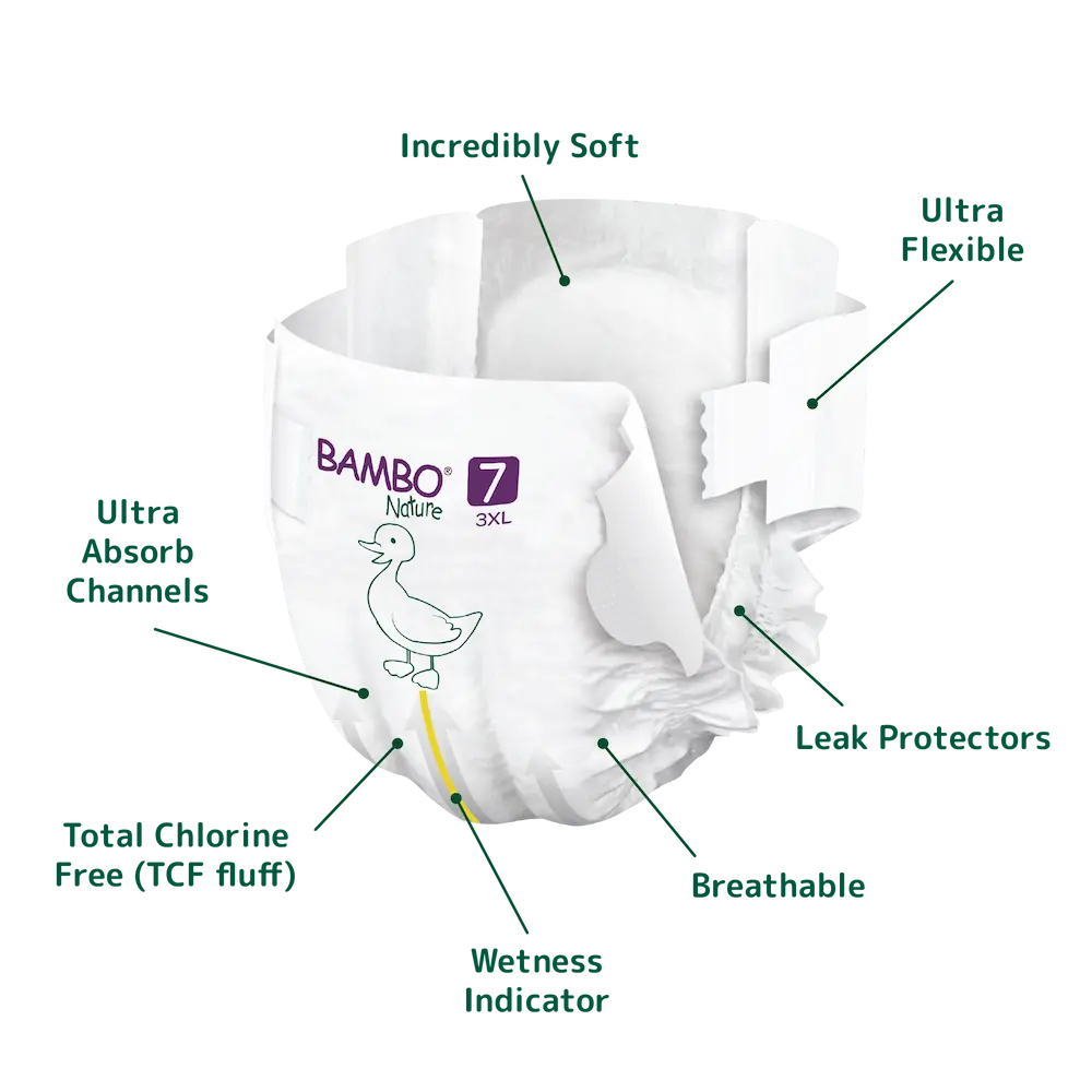 Bambo Nature Nappies - Size 7 (18+kg/40+lbs)