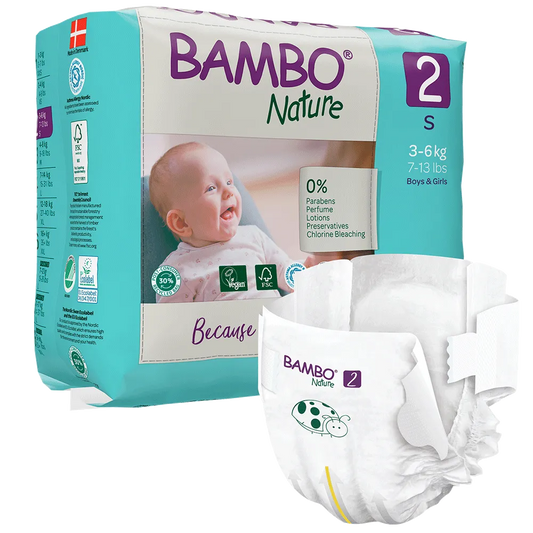 Bambo Nature Nappies - Size 2 (3-6kg/7-13lbs)