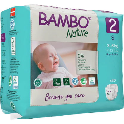 Bambo Nature Nappies - Size 2 (3-6kg/7-13lbs)