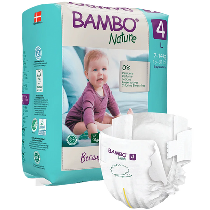 Bambo Nature Nappies - Size 4 (7-14kg/15-31lbs)