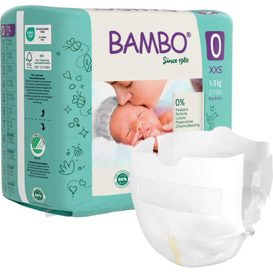 BAMBO Nappies - Size 0 (1-3kg/2-7lbs)
