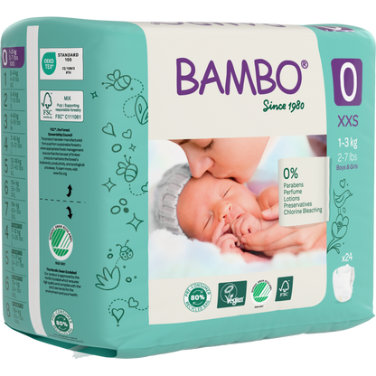 BAMBO Nappies - Size 0 (1-3kg/2-7lbs)