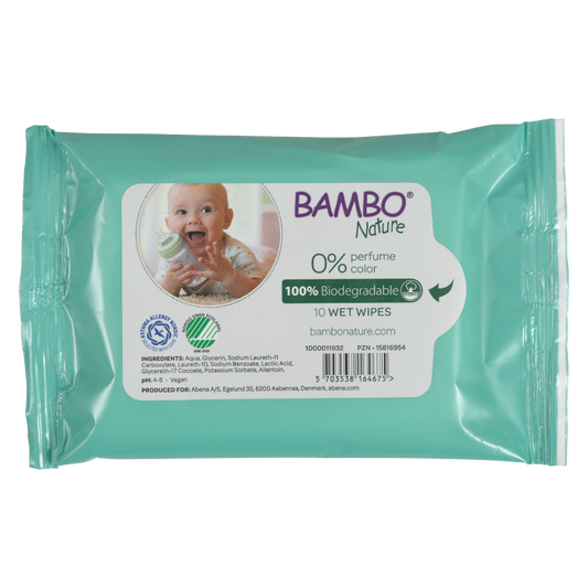 Bambo Nature Bio Wipes Mini Travel Pack 10pcs