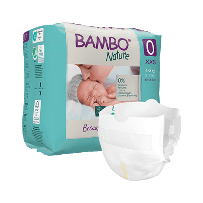 Bambo Nature Nappies - Size 0 (1-3kg/2-7lbs)