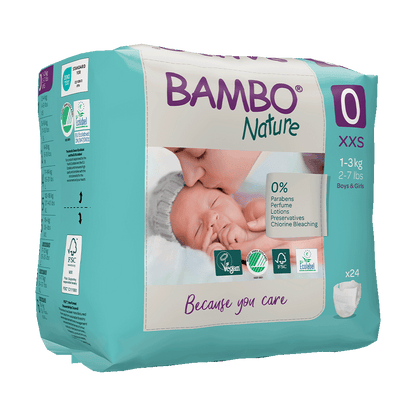 Bambo Nature Nappies - Size 0 (1-3kg/2-7lbs)