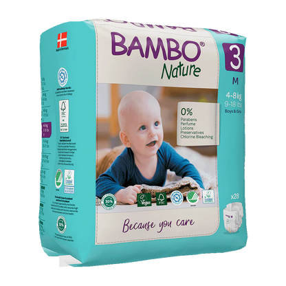Bambo Nature Nappies - Size 3 (4-8kg/9-18lbs)