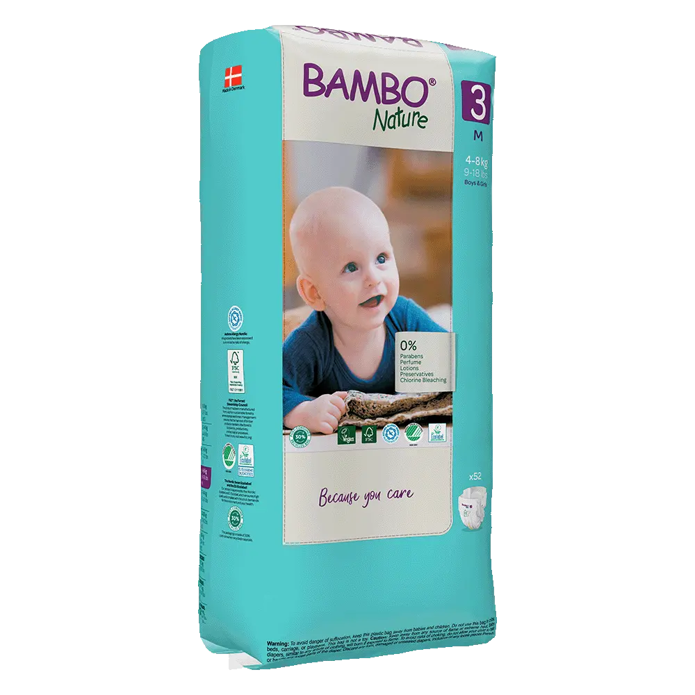 Bambo Nature Nappies - Size 3 Tall Pack (4-8kg/9-18lbs)