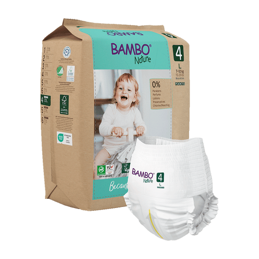 Bambo Nature Lycra Pants - Size 4 - Paper Packaging with diaper