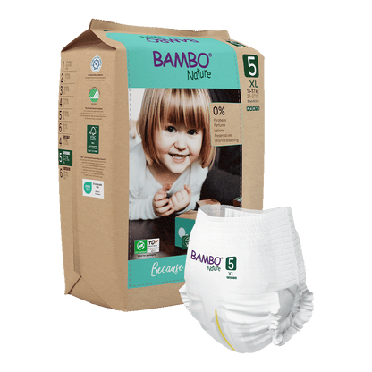 Bambo Nature Lycra Pants - Size 5 - Paper Packaging with diaper