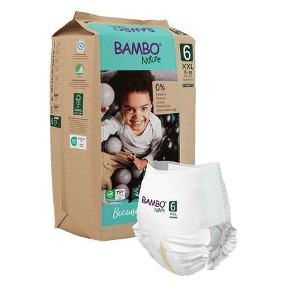 Bambo Nature Lycra Pants - Size 6 - Paper Packaging with diaper